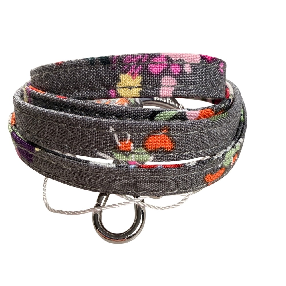 Vera Bradley Hope Blooms Lanyard 18 inch Gray Floral Keychain School Office Gift